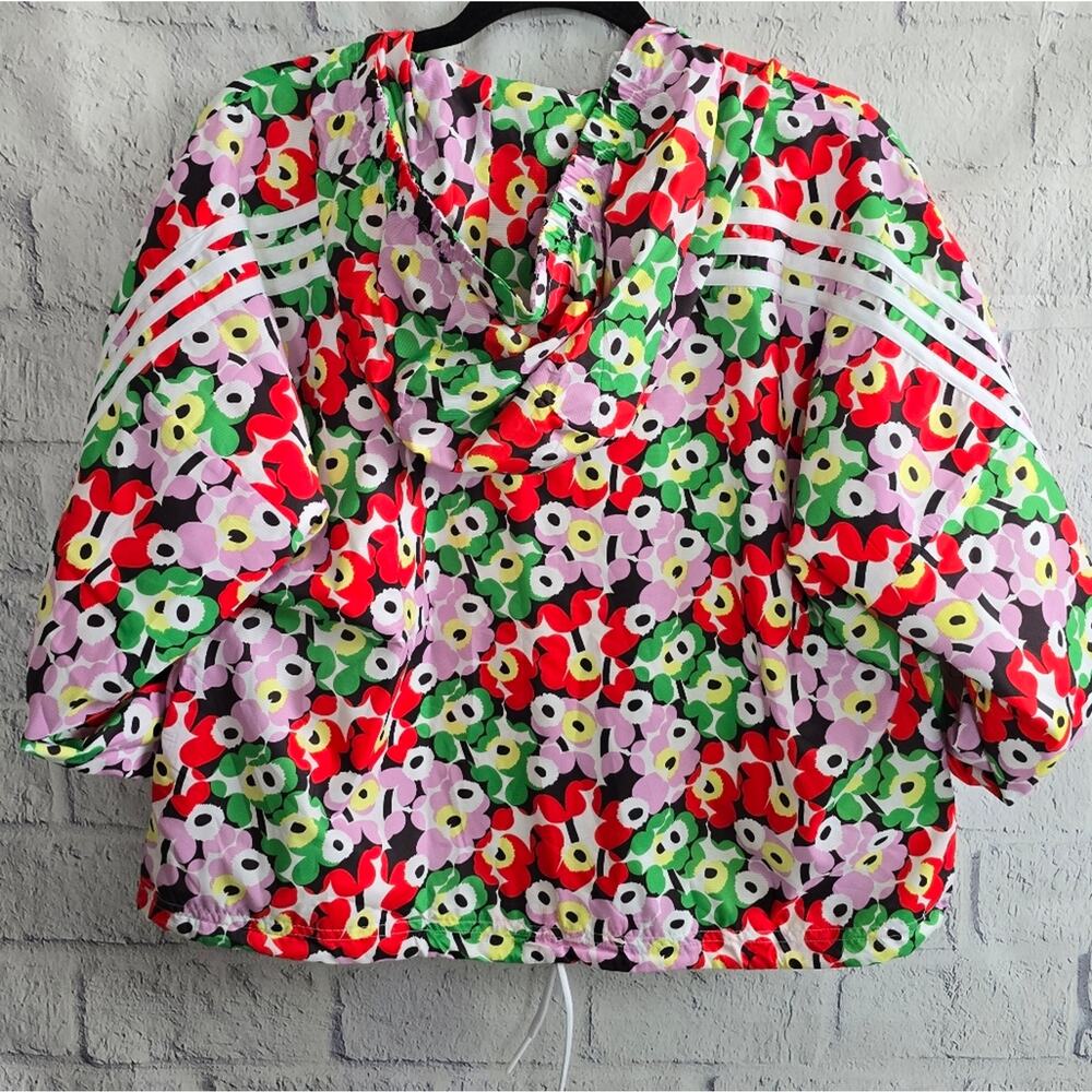 Adidas Merimekko Primegreen Colorful Floral Windbreaker Jacket NWT Small - Picture 2 of 14